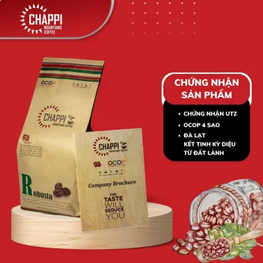 Cà phê hạt Robusta Chappi Moutains Coffee